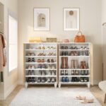 Shoe Cabinet, 2-Door Shoe Organizer Cabinets with Solid Wood Legs - Image 6