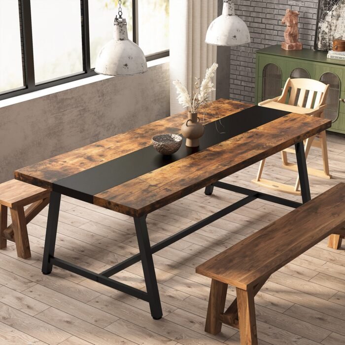 Dining Table for 8 People, 70.87? Rectangular Wood Kitchen Table - Image 5
