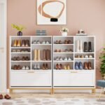 Shoe Cabinet, 7-Tier Shoe Rack with Flip Door & Adjustable Shelves - Image 5