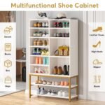 Shoe Cabinet, Freestanding Shoe Rack with 10 Adjustable Compartments - Image 6