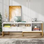 TV Stand, 63? Media Console with 2 Drawers and Shelves - Image 5