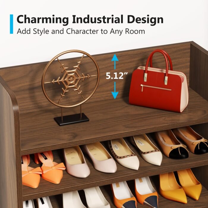 Shoe Rack, 5 Tier Freestanding Shoe Stand Storage Shelf - Image 7