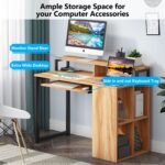 Computer Desk, Writing Desk with Push-Pull Keyboard Tray - Image 9