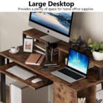 Computer Desk, Writing Desk with Push-Pull Keyboard Tray - Image 6