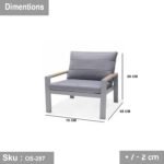 Iron x wood outdoor furniture set for up to 7 people - OS-287 - Image 5
