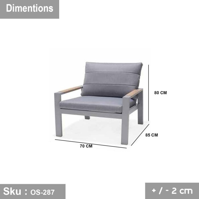 Iron x wood outdoor furniture set for up to 7 people - OS-287 - Image 5
