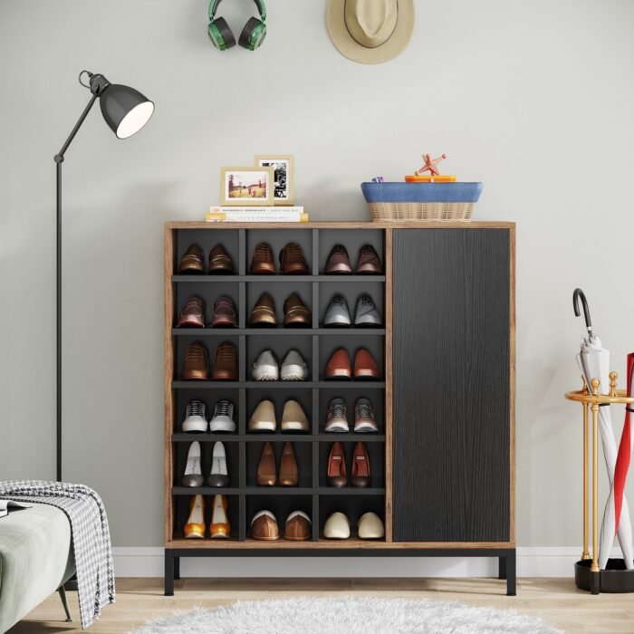 Shoe Cabinet, 6-Tier Shoe Rack with Doors & 23 Cubbies - Image 4