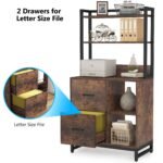 File Cabinet, 2 Drawer Vertical Filling Cabinet with Bookshelf - Image 7