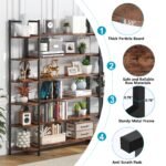 Triple Wide 6-Shelf Bookshelves , 6-Tier Large Etagere Bookcase - Image 5
