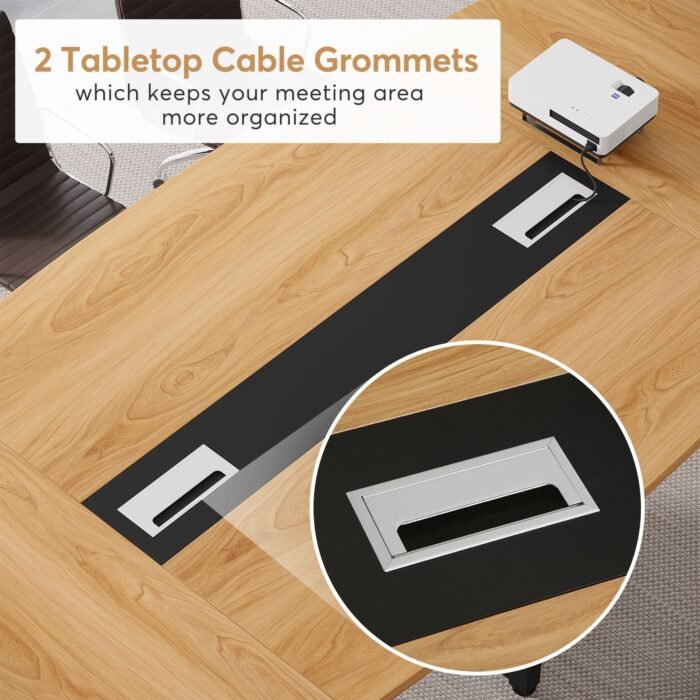8FT Conference Table, 94.5L x 47.2W inch Large Meeting Table - Image 6