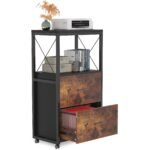 File Cabinet, 2 Drawer Rolling Vertical Filing Cabinet for Legal Size