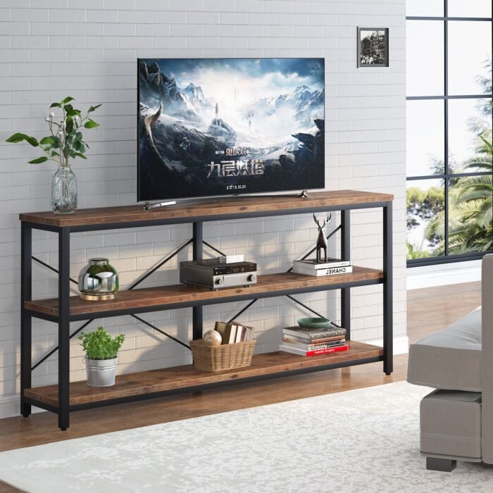 Sofa Table, 3 Tiers TV Stand Console Table - Image 6