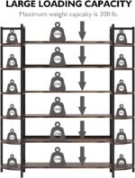 Triple Wide 6-Shelf Bookshelves , 6-Tier Large Etagere Bookcase - Image 7