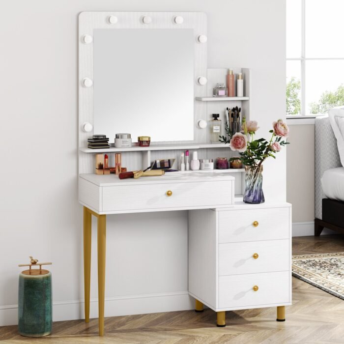 Vanity, Dressing Table with Lighted Mirror (Stool NOT Included) - Image 8