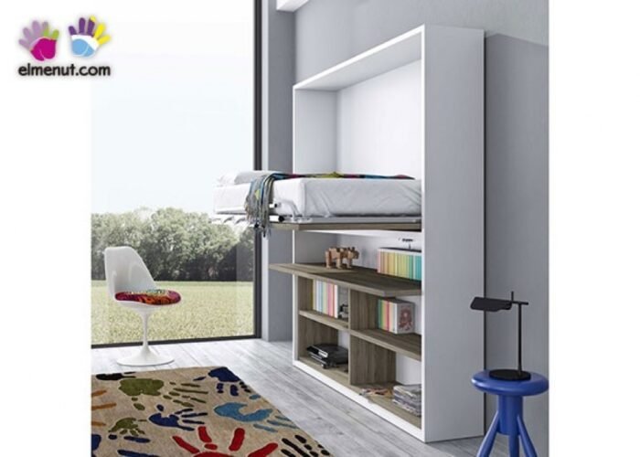 High folding bunk bed with desk, for 90 x 190 mattress - Image 2