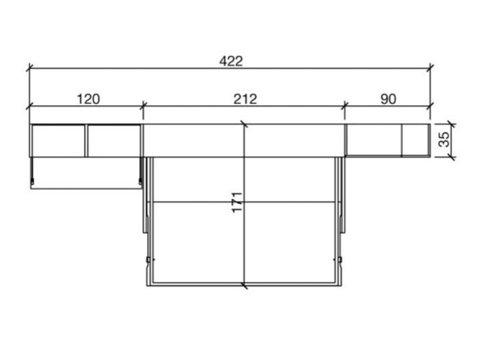 150x190 horizontal folding bed with NORDIK sofa - Image 3