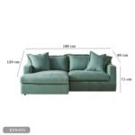 Beech wood corner with linen or velvet fabric - KYN-035 - Image 3