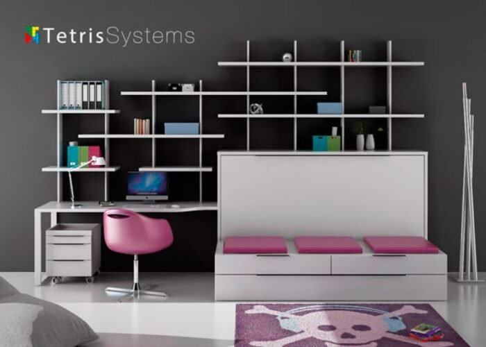 Bedroom with fold-down bed and sofa - Image 1