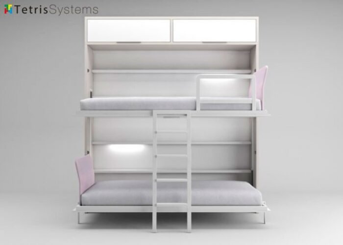 Folding bunk bed with lofts and light - Image 1