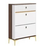 Shoe Cabinet, Slim Shoe Organizer Cabinet with 2 Flip Drawers - Image 2