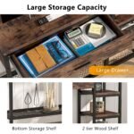 Sofa Console Table with Drawers, Rustic Industrial Entry Table - Image 6