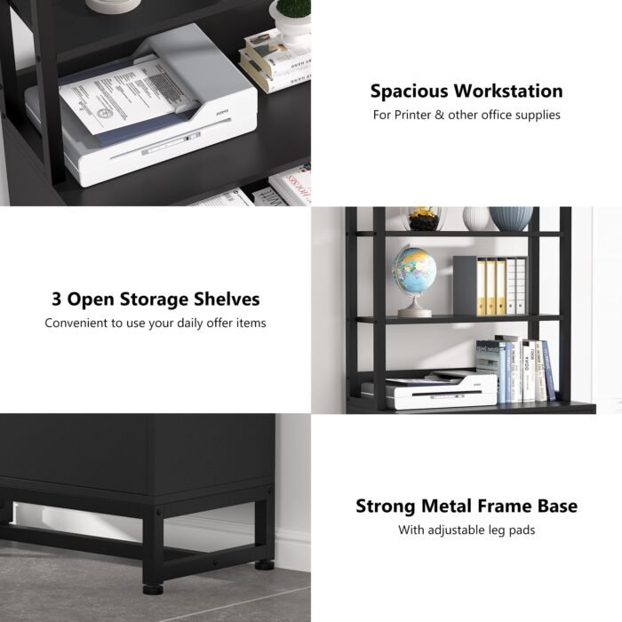 File Cabinet, 2 Drawers Letter Size Filing Cabinet Printer Stand - Image 6