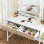 Vanity, Makeup Dressing Table with Lights and Drawers - Image 7