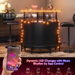Smart Bar Unit with Led Lights, 3-Tier Liquor Bar Table - Image 6