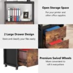 File Cabinet, 2 Drawer Rolling Vertical Filing Cabinet for Legal Size - Image 7
