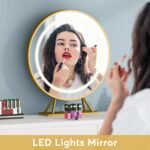 Vanity, 39 inch Makeup Dressing Table With 2 Drawers & LED Mecor - Image 7