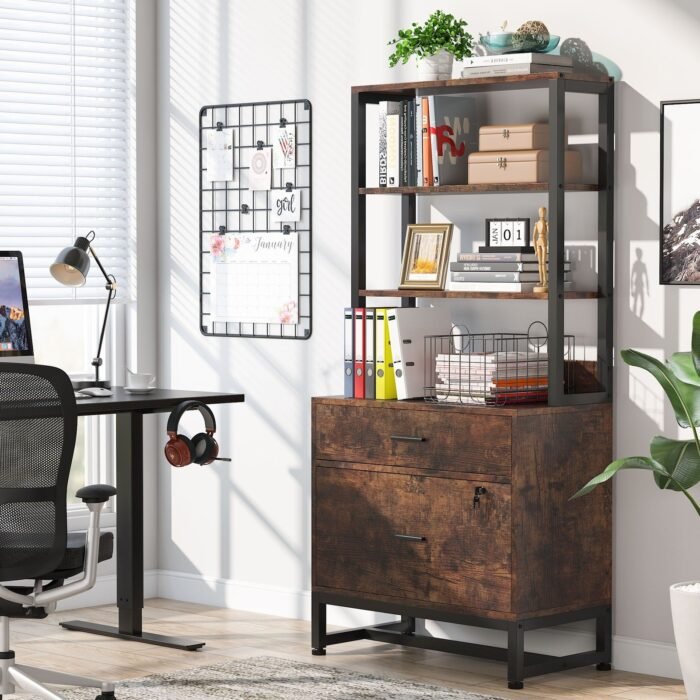 File Cabinet, 2 Drawers Letter Size Filing Cabinet Printer Stand - Image 9