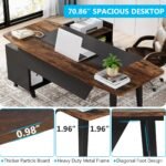 70.9? L-Shaped Executive Desk, Large Computer Desk with 47? File Cabinet - Image 7