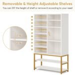 Shoe Cabinet, Freestanding Shoe Rack with 10 Adjustable Compartments - Image 7