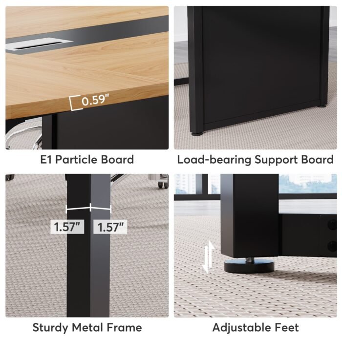 8FT Conference Table, 94.5L x 47.2W inch Large Meeting Table - Image 7