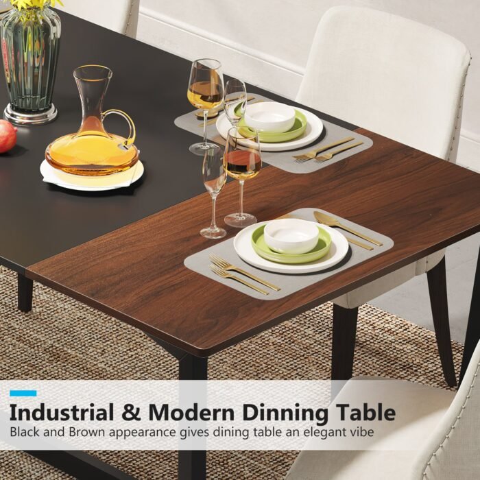 Dining Table, 71? Rectangular Kitchen Table Dining Room Table for 6 People - Image 6