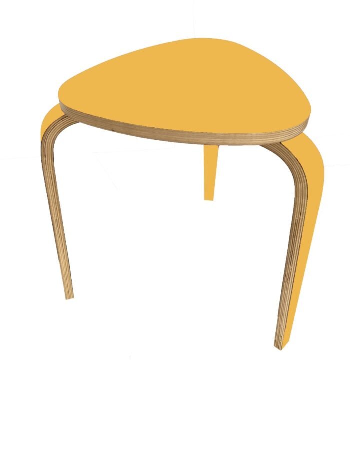 triangular shaped Yellow Coffee Table for Living Room Wooden chair Home Furniture for Bedroom Kitchen Office - Image 1