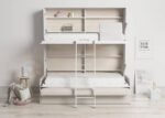 Horizontal folding bunk bed 90 x 190 cm with sofa and two drawers