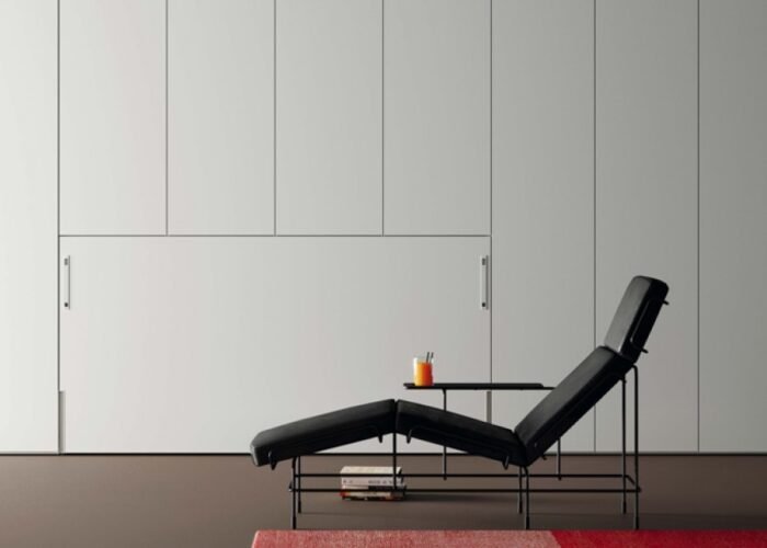 Horizontal folding bed without frame integrated between wardrobes - Image 1