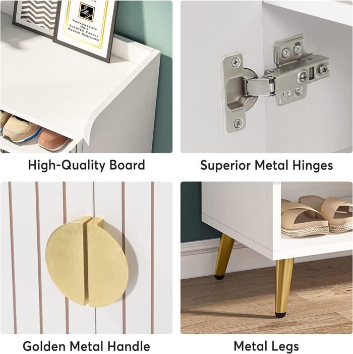 Shoe Cabinet, Shoe Storage Organizer with Adjustable Shelves - Image 7