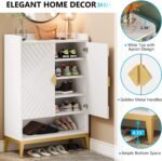 Shoe Cabinet, 25 Pair Shoe Rack Organizer with Adjustable Shelves & Doors - Image 7