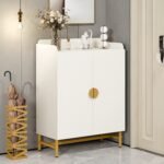 Shoe Cabinet, Slim Shoe Organizer with Doors and Adjustable Shelves - Image 4