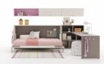 UD series horizontal folding bed with bookcase and desk