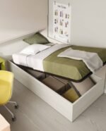 High freestanding horizontal folding bed with lower fixed bed and desk - Image 2