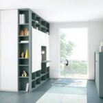 Youth bedroom with horizontal folding bed and study area