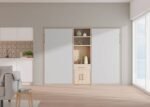 Youth room with two folding beds and extendable table