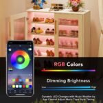Shoe Cabinet, 5-Tier Shoe Organizer with LED Light & Acrylic Doors - Image 8
