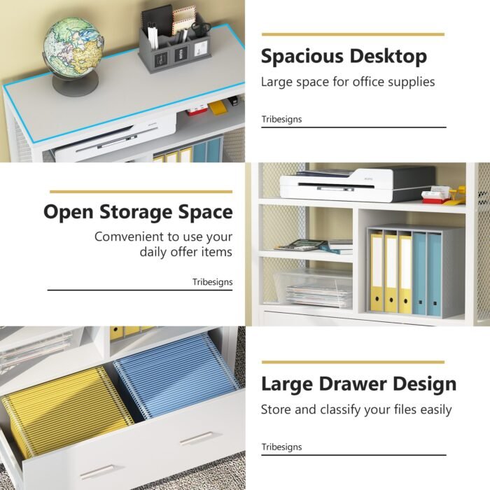 File Cabinet, Lateral File Cabinet with Drawer for Letter Size - Image 7