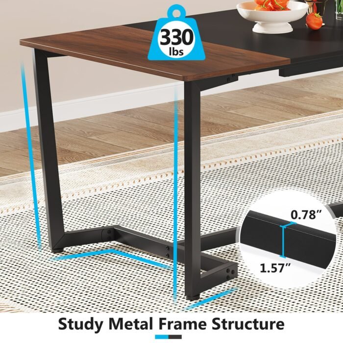 Dining Table, 71? Rectangular Kitchen Table Dining Room Table for 6 People - Image 7