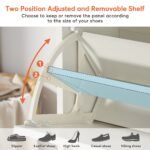 Shoe Cabinet, Modern Shoe Organizer with 3 Flip Drawers & 2 Hanging Hooks - Image 6