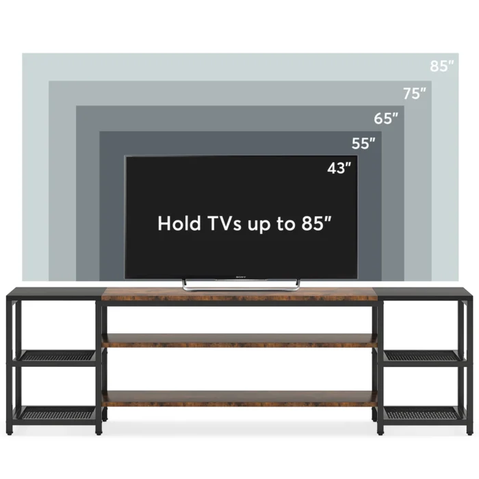 TV Stand, 3-Tier Media Entertainment Center for TV up to 85? - Image 6